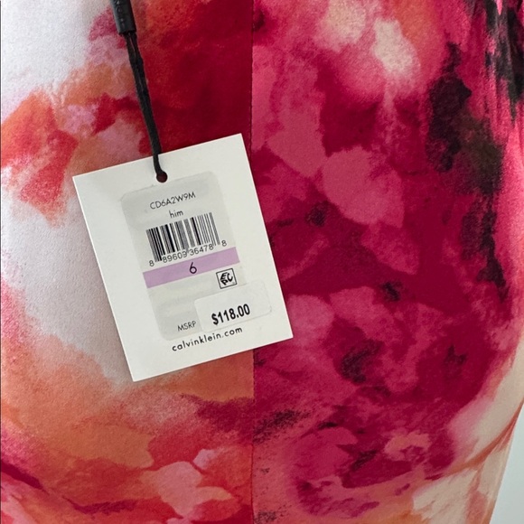 Calvin Klein Asymmetrical Red and Black Dress - Picture 6 of 8